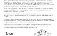 Free Printable Groundhog Day Reading Comprehension Worksheets Free