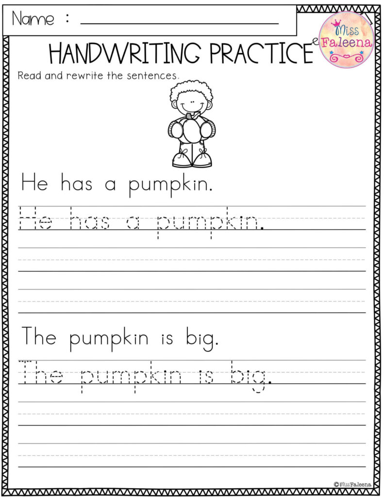 Free Printable Handwriting Practice Worksheets For Kindergarten Printable Worksheets