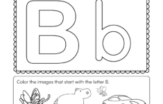 Letter B Coloring Worksheet Free Kindergarten English Worksheet For Kids