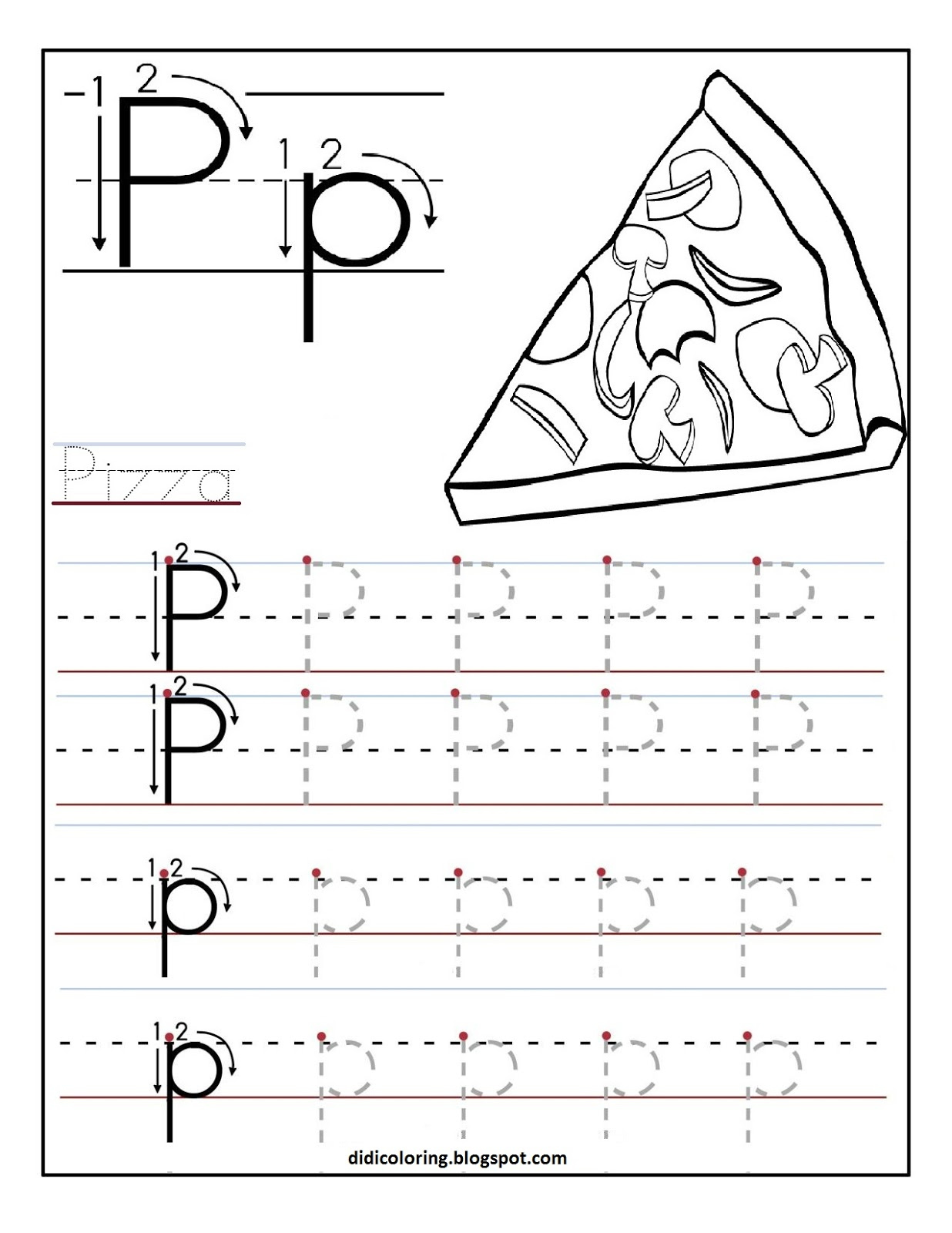 Free Printable Worksheet Letter P For Your Child To Learn And Write 