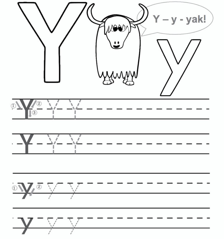 printable letter y worksheets for preschool | Printable Worksheets