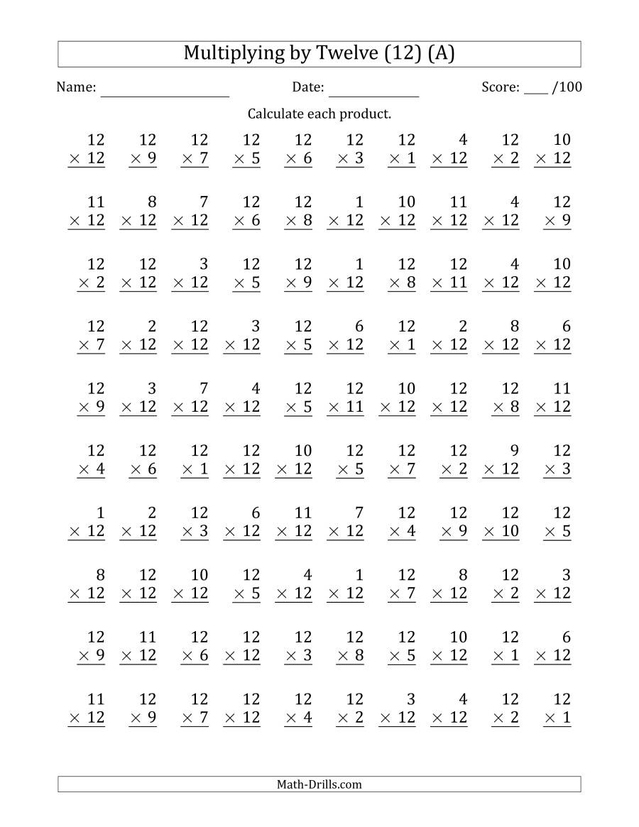 Multiplication Tables 1 12 Printable Worksheets Printable 1 12 