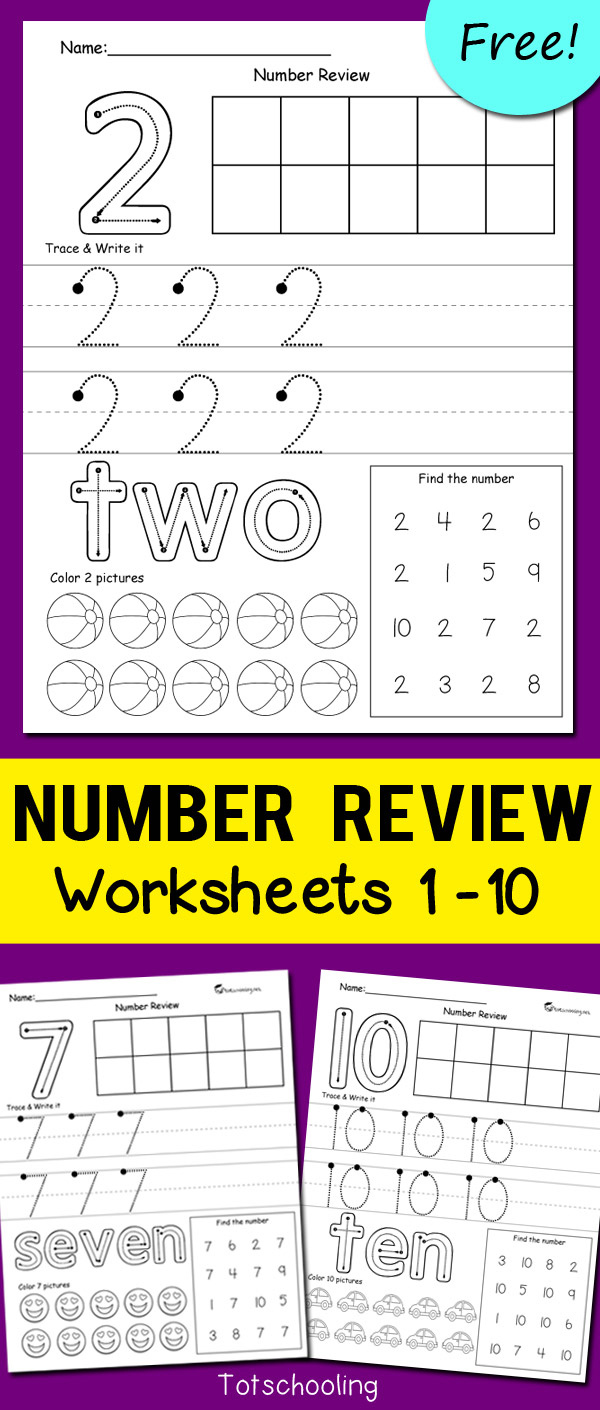 Number Review Worksheets Totschooling Toddler Preschool 