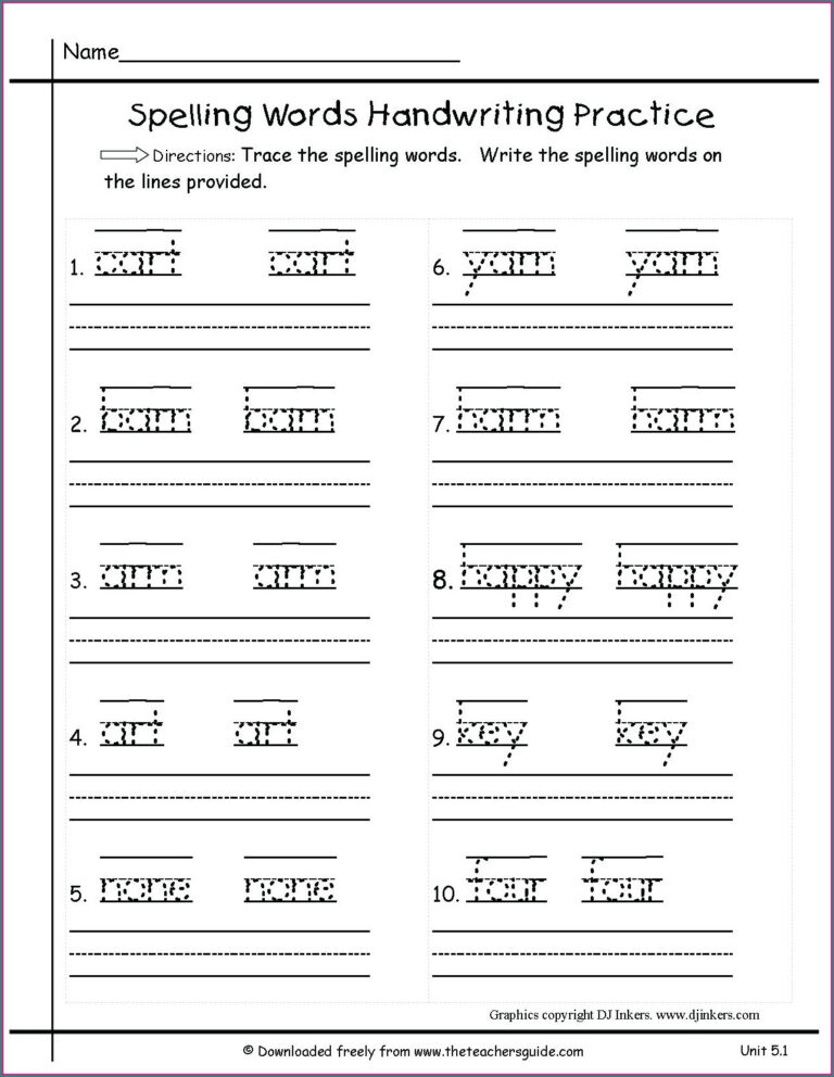 printable 2nd grade handwriting worksheets pdf Printable Worksheets