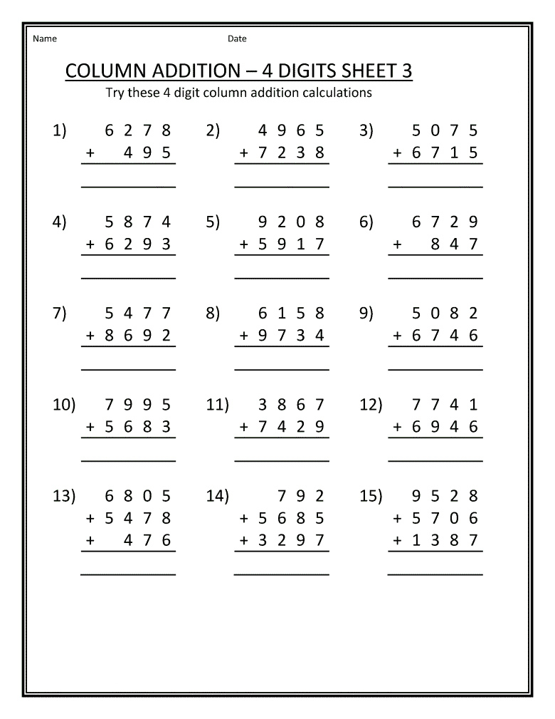 Printable 3rd Grade Math Worksheets Printable Worksheets