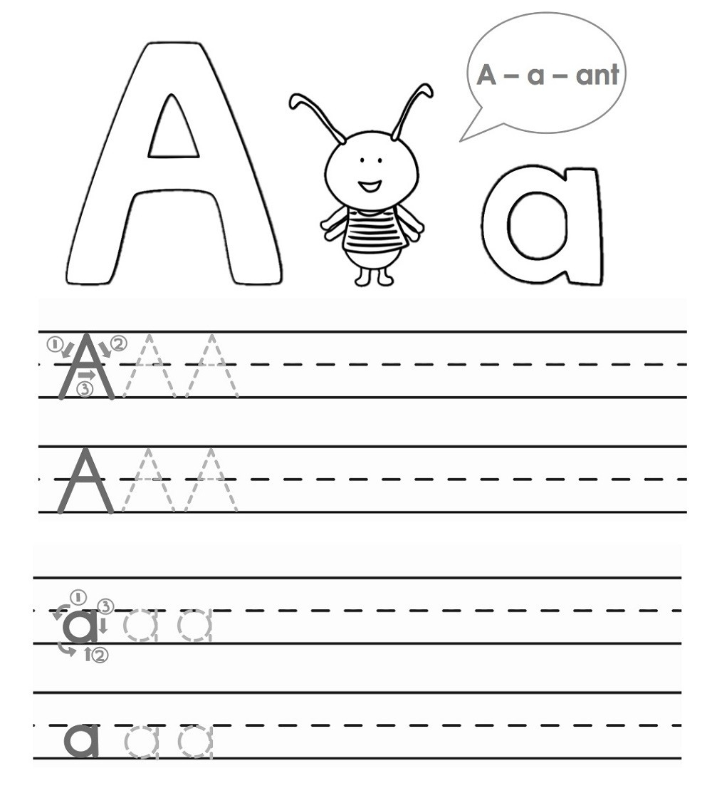 A B C Tracing Worksheets For Kids Learning Printable