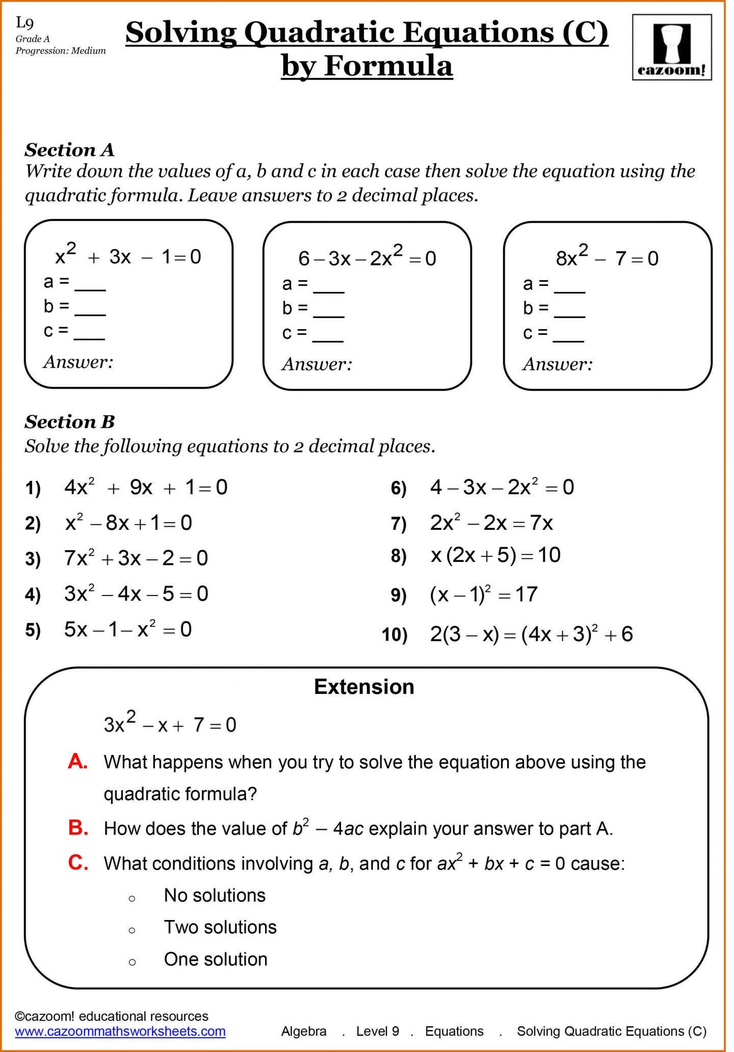 9th Grade Algebra 1 Printable Worksheets Algebra Worksheets Free Download