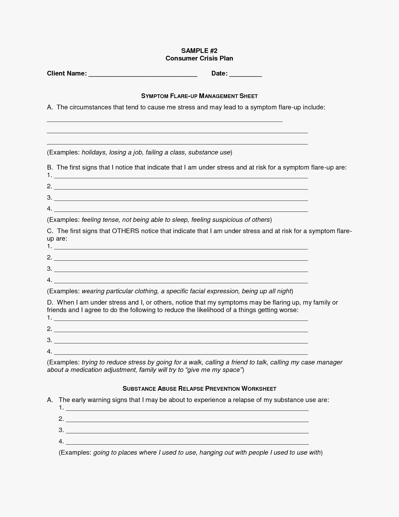 Printable Adult Cognitive Worksheet