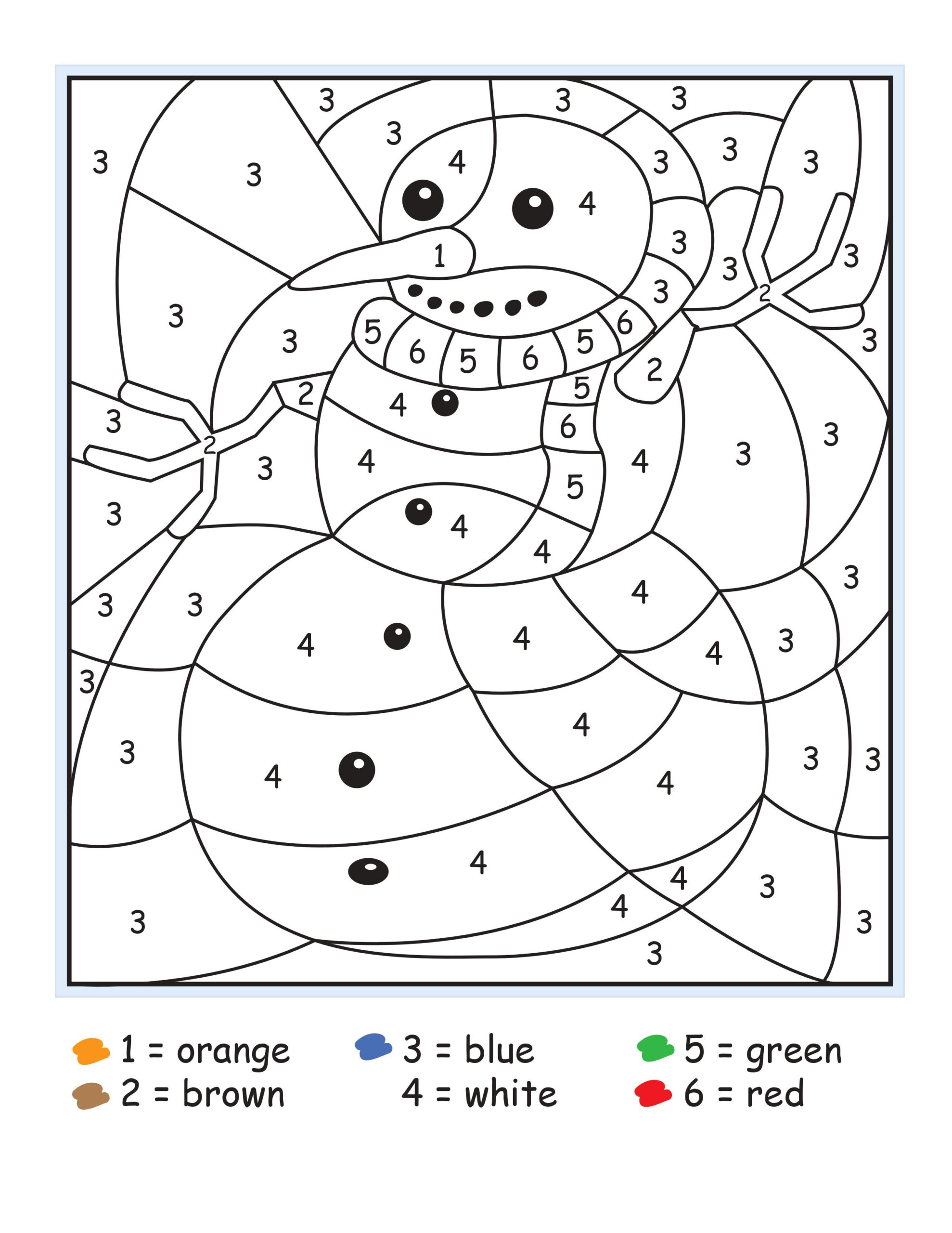 Printable Color By Number Worksheets Printable Worksheets
