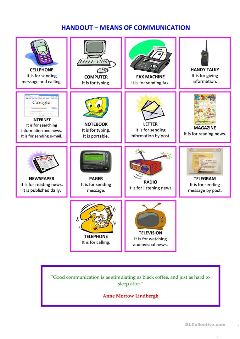 Free Printable Worksheets On Means Of Communication Forms Worksheets 