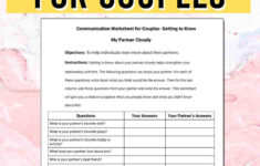 5 Communication Worksheets For Couples Couples Therapy Worksheets