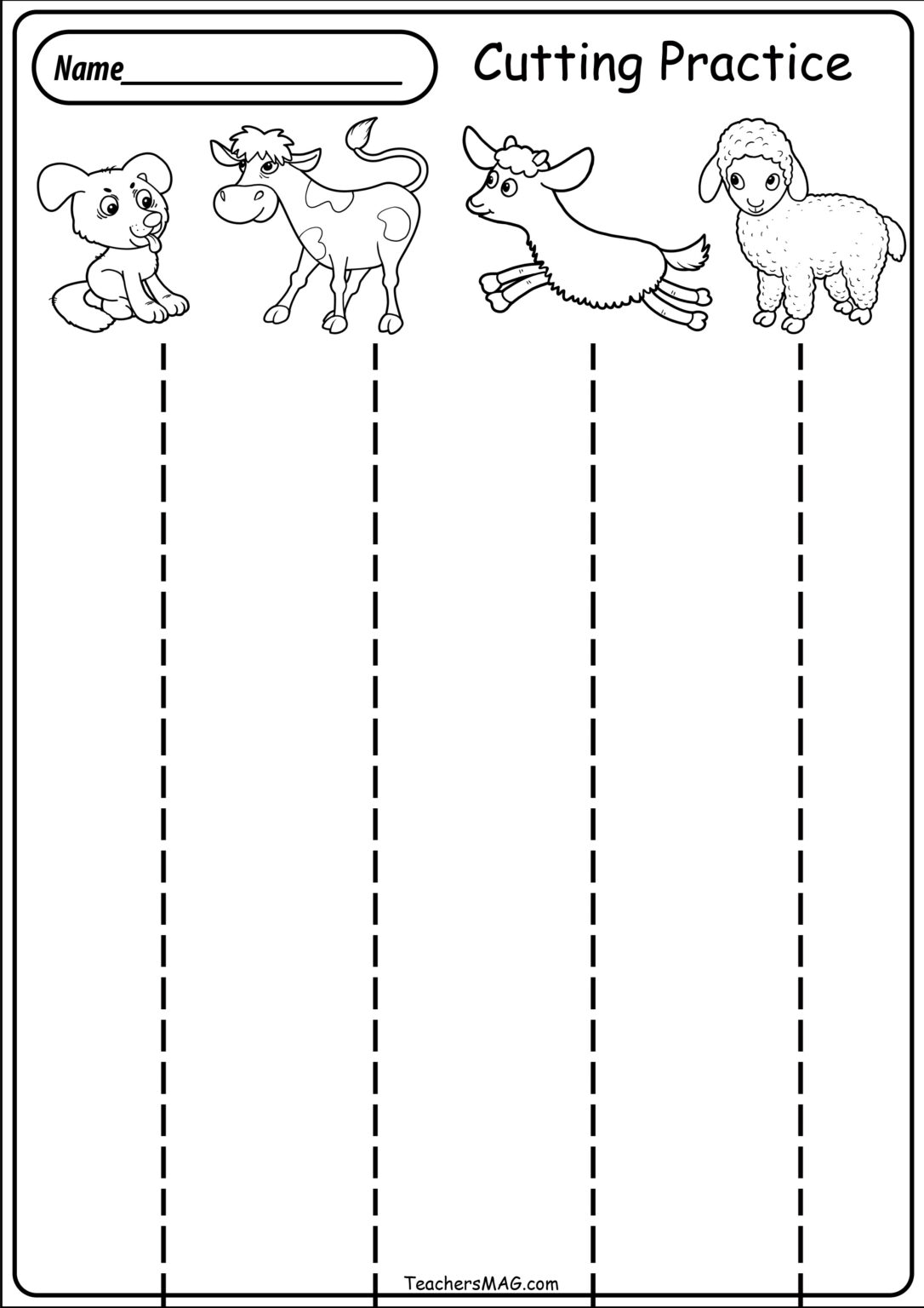 Free Printable Cutting Practice Worksheets For Kindergarten Pdf Download
