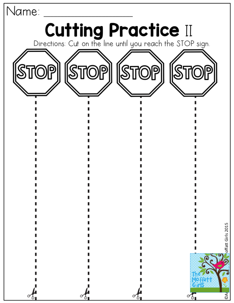 Free Printable Cutting Practice Worksheets For Kindergarten Pdf