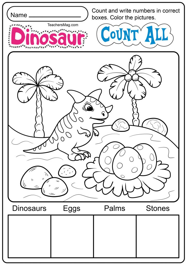 Free Printable Dinosaur Worksheets TeachersMag