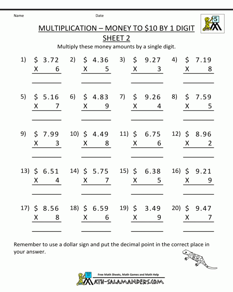 K5 Learning Printable Ts Free Division Practice 5Th Grade Math 