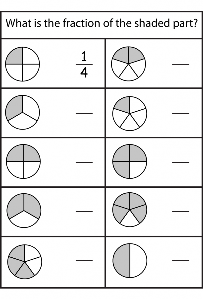 Easy To Hard Fraction Worksheets For Kids Learning Printable