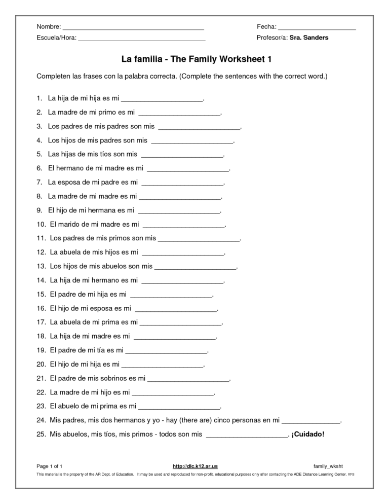 Telling Time In Spanish Worksheets Free Printable