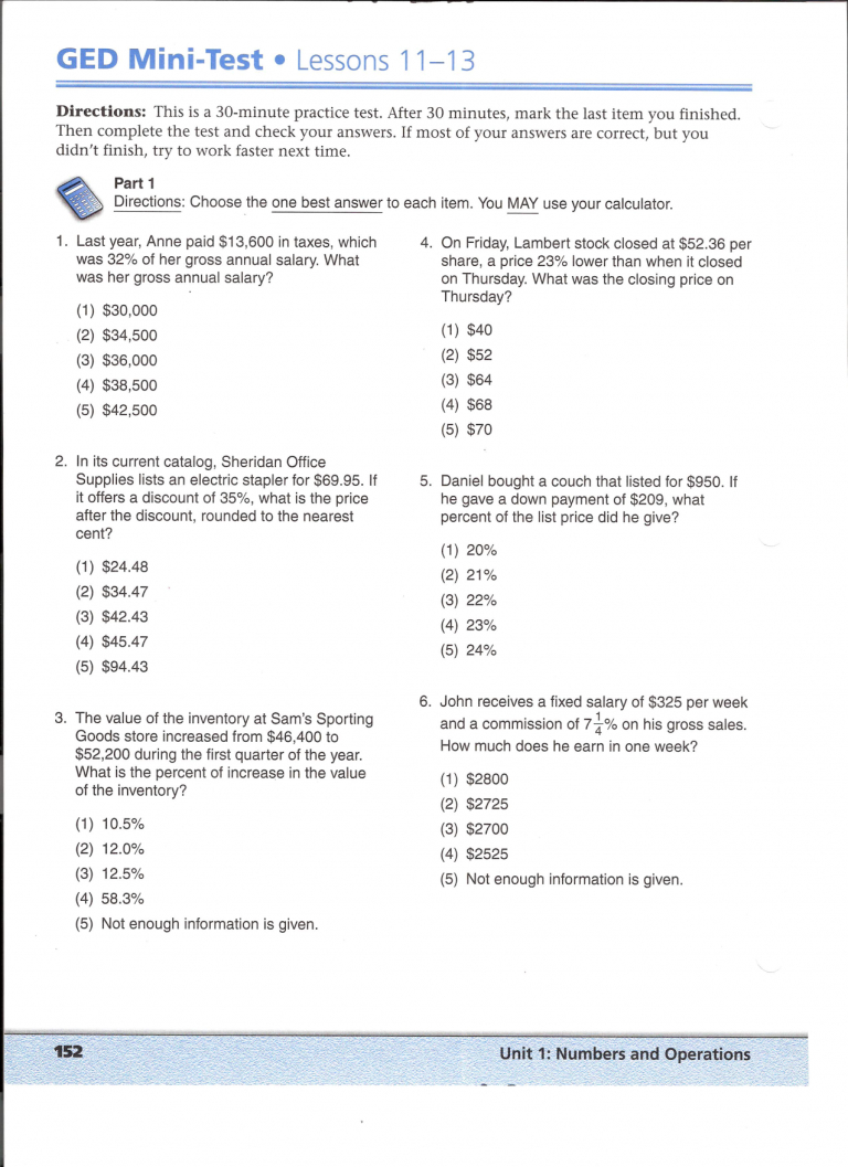 Printable Ged Practice Worksheets Pdf Printable Worksheets