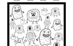 Free Printable Monster I Spy Count And Color Activity Page For Kids