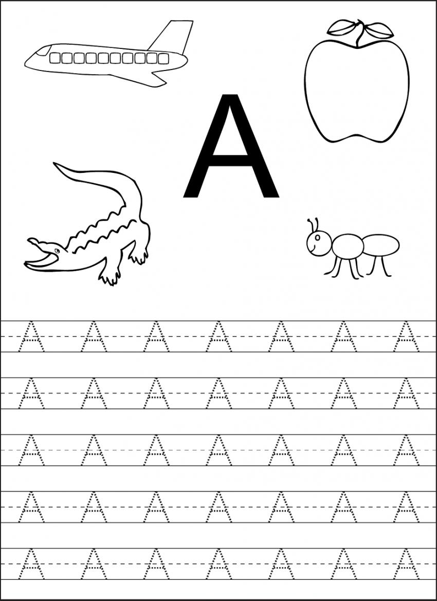 Printable Letter A Worksheets For Kindergarten Preschoolers One 