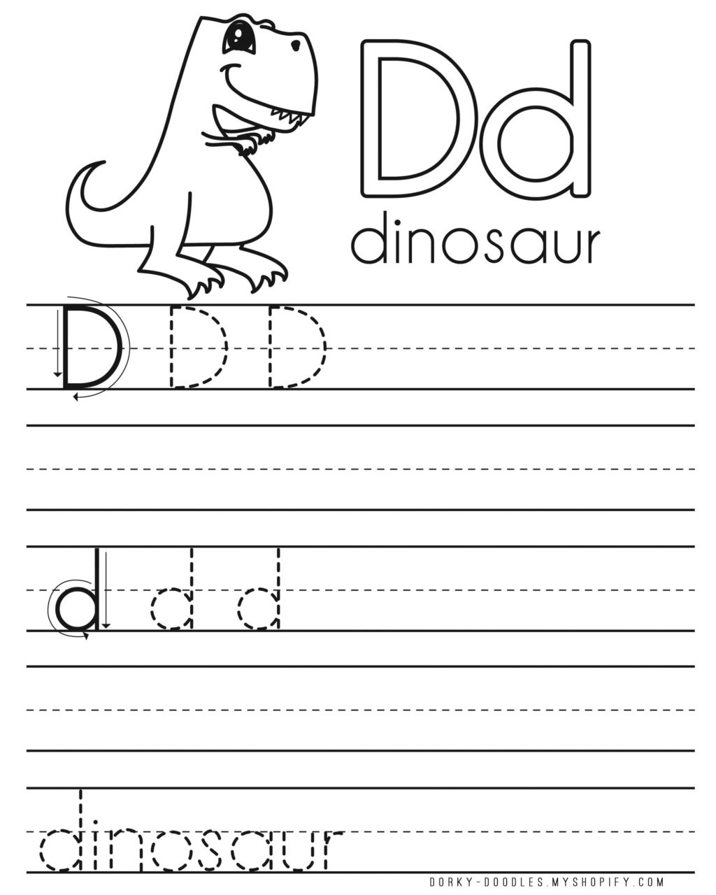 Letter D Tracing Worksheets Preschool AlphabetWorksheetsFree