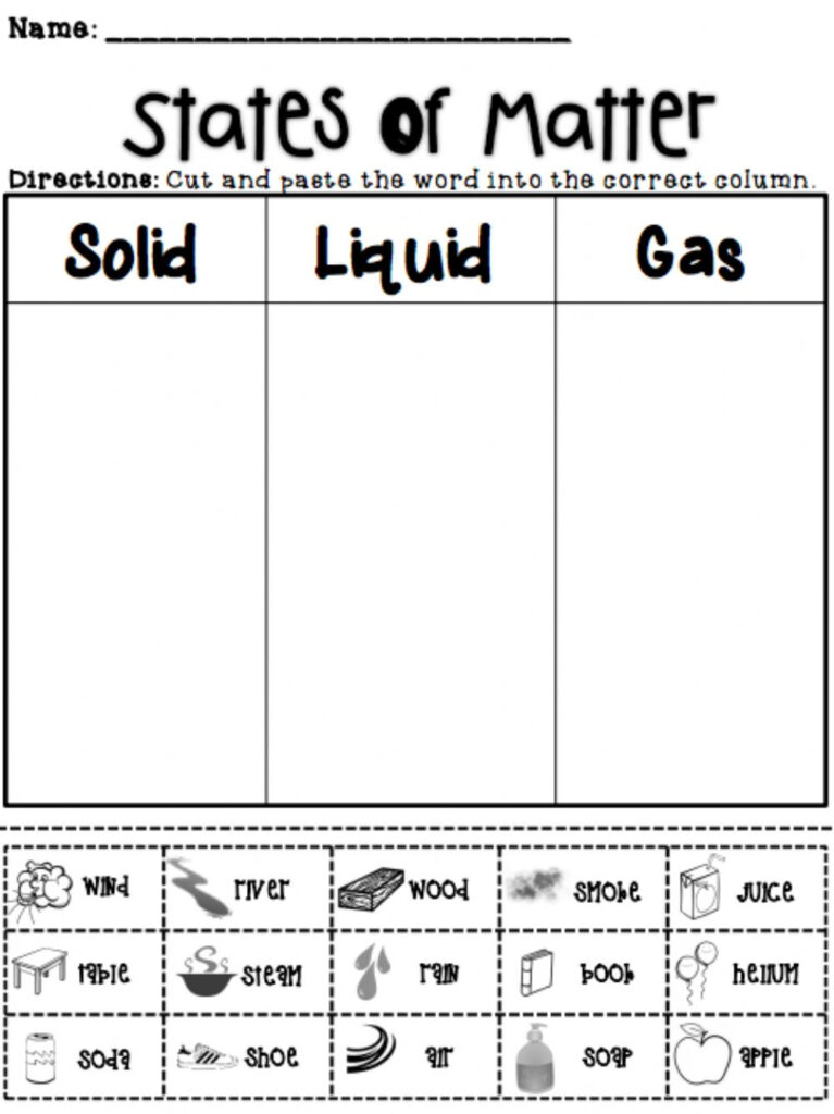 free printable matter worksheets | Printable Worksheets