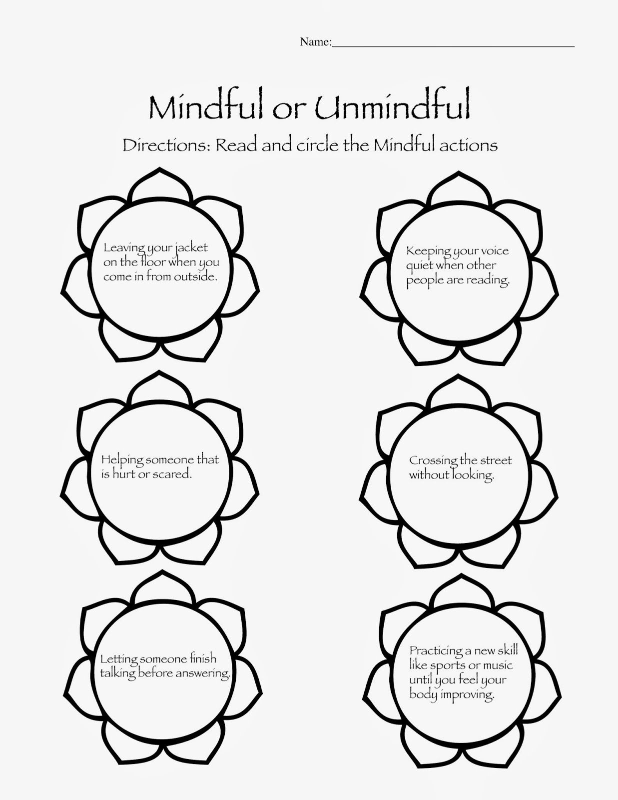 Free Printable Mindfulness Worksheets For Adults Learning How To Read