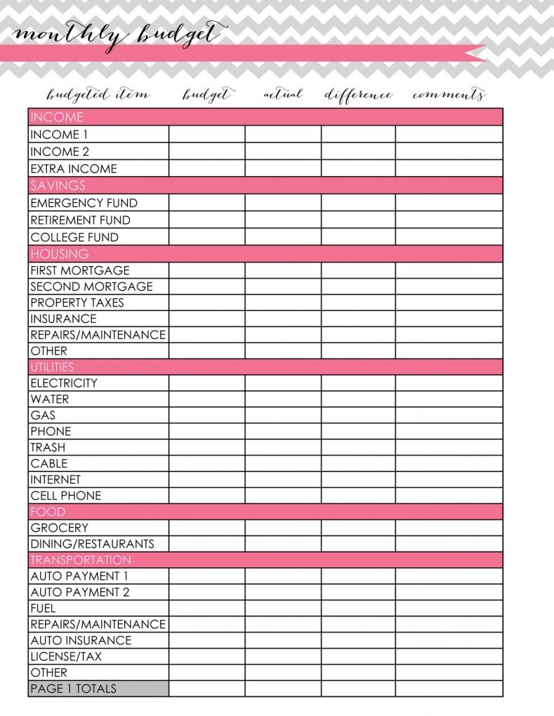 Free Monthly Budget Template Frugal Fanatic Budgeting Charts Free 