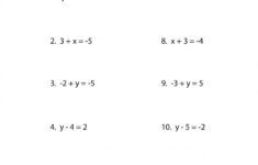 Pre Algebra Equations Worksheets 99Worksheets