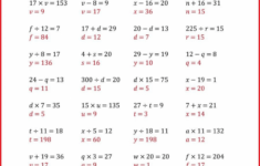 Printable Pre Basic Algebra Worksheets PDF