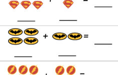 Superhero Math Kindergarten Addition Worksheet Printables Homeschool