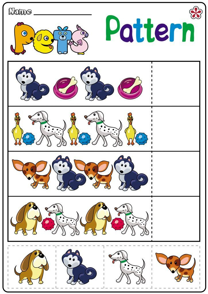 Pets Pattern Worksheets Pets Preschool Theme Pets Preschool 
