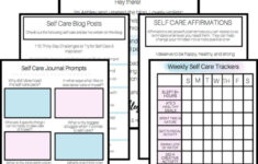 Free Printable Self Care Worksheets Pack Weekly Tracker Affirmations