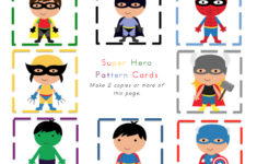 Little Superheroes Pattern Cards Preschool Printables