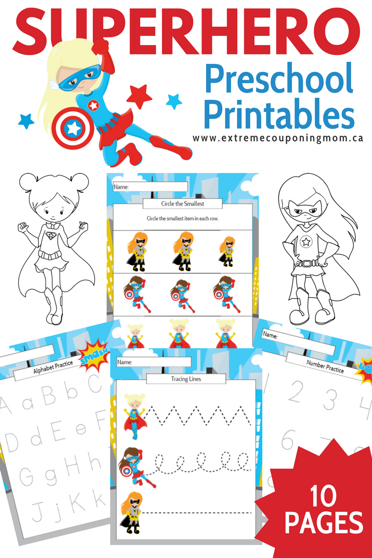 Girl Superhero Preschool Learning Printable Package Superhero 