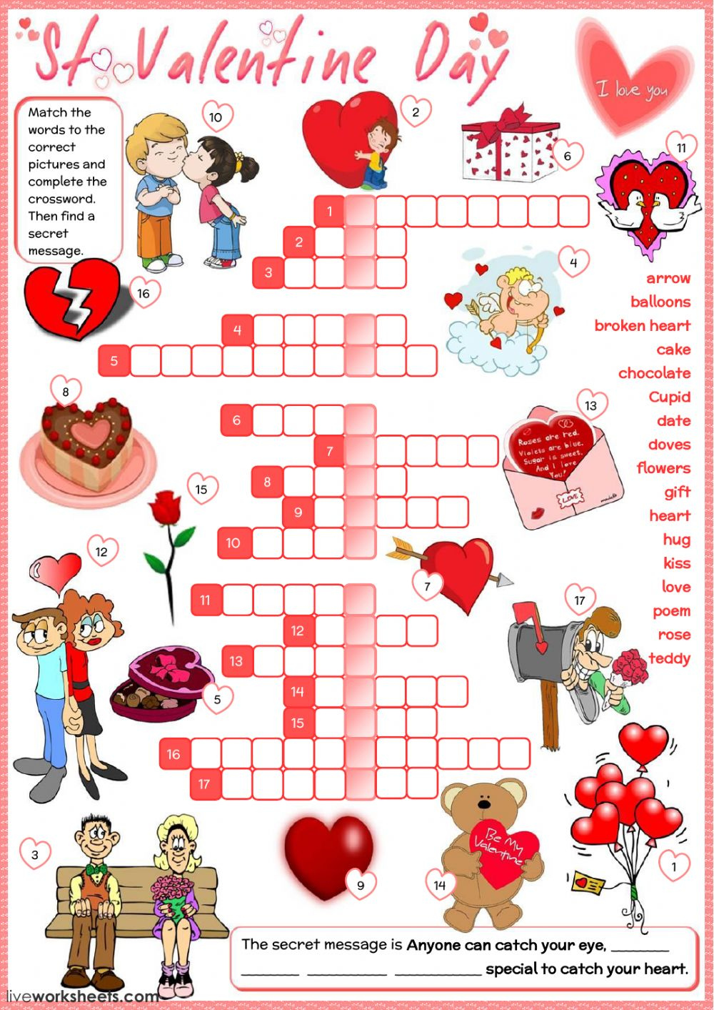 St Valentine 39 s Day Worksheet