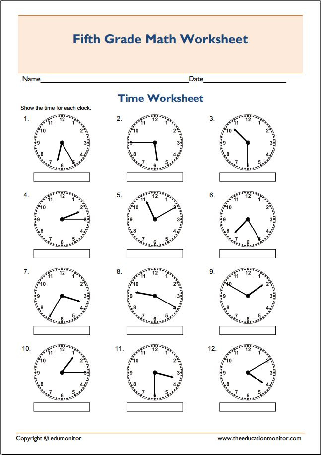Fifth Grade 5th Grade Math Worksheets With Answer Key