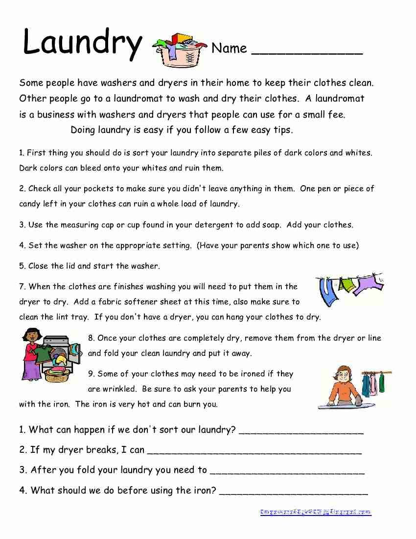 Free Printable Life Skills Worksheets For Special Needs Students 