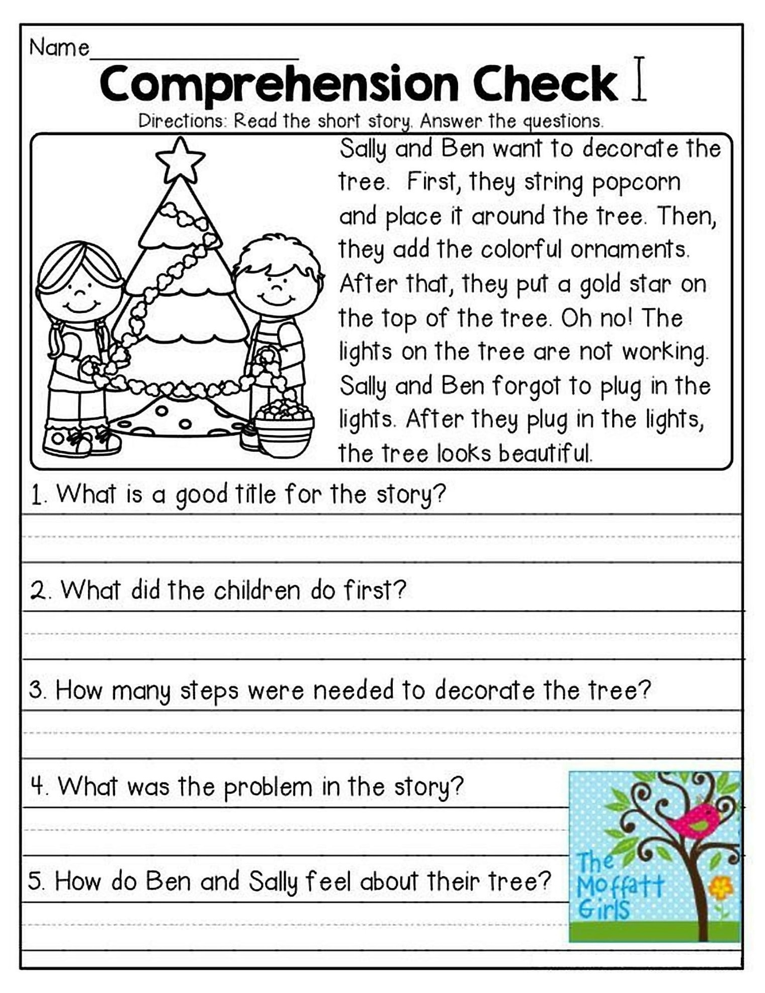 Reading Comprehension Worksheets Printable Printable Worksheets