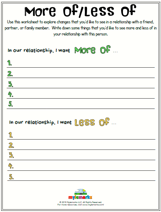 Family Relationships Worksheets For Kids And Teens