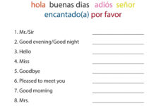 Free Printable Elementary Spanish Worksheets Free Printable A To Z