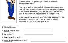 Tony The Teacher Reading Comprehension English ESL Worksheets For