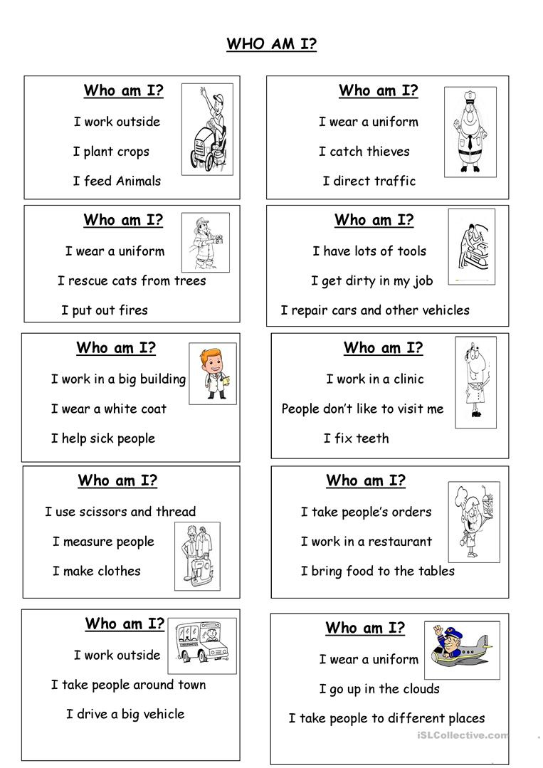 WHO AM I English ESL Worksheets For Distance Learning And Physical 