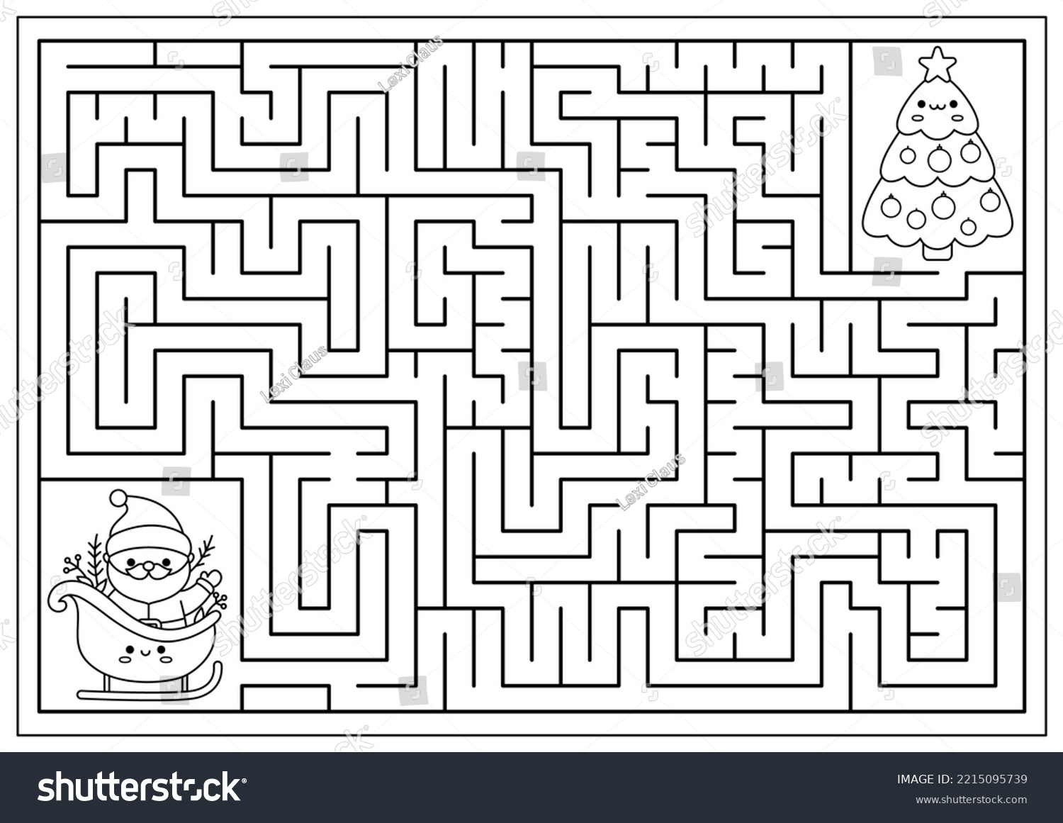 16,634 Maze Christmas Images, Stock Photos, And Vectors | Shutterstock inside Christmas Maze Worksheet