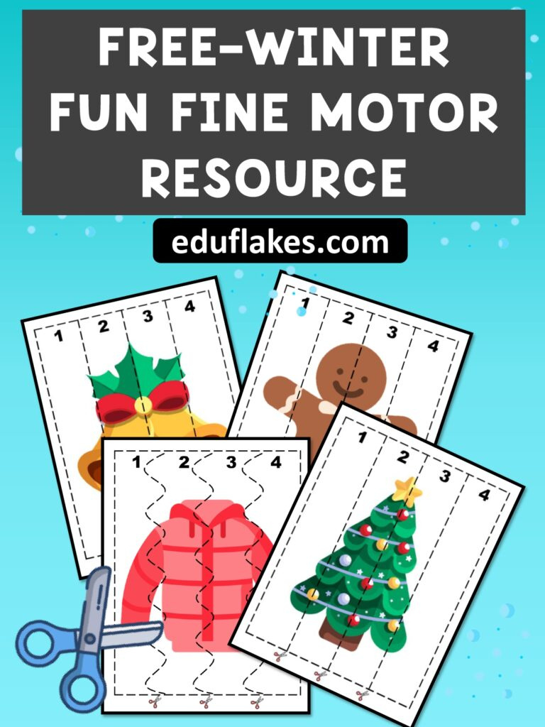 20 Pages Christmas Scissor Skills Fine Motor Center, Cutting throughout Christmas Fine Motor Skills Worksheets