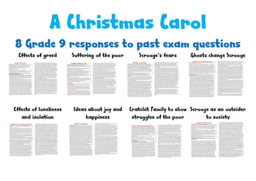 A Christmas Carol 10 Grade 9 Model Responses For Revision - Etsy within A Christmas Carol Conflicts Worksheet Answer Key