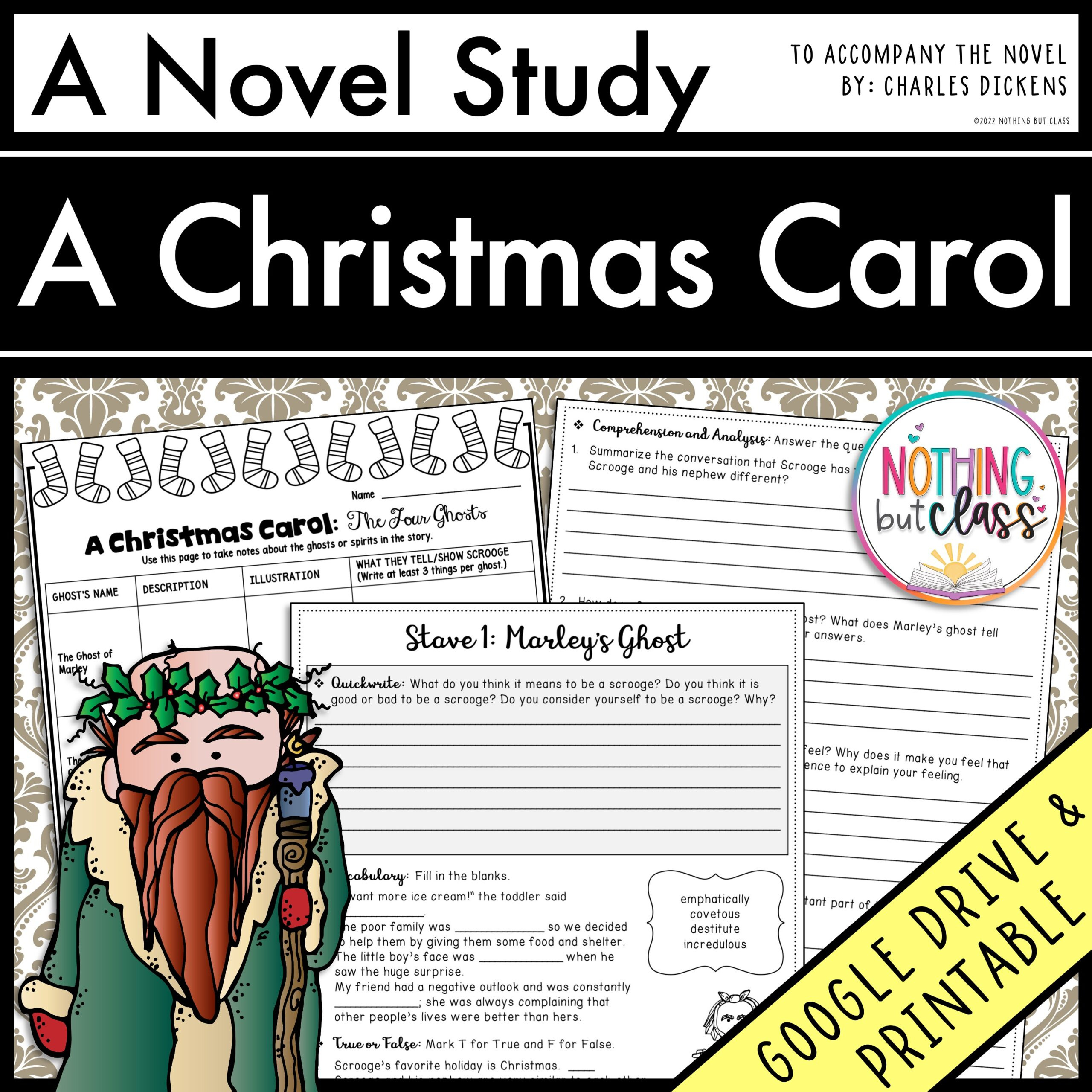 A Christmas Carol Novel Study Unit | Comprehension Questions With intended for A Christmas Carol Figurative Language Worksheet