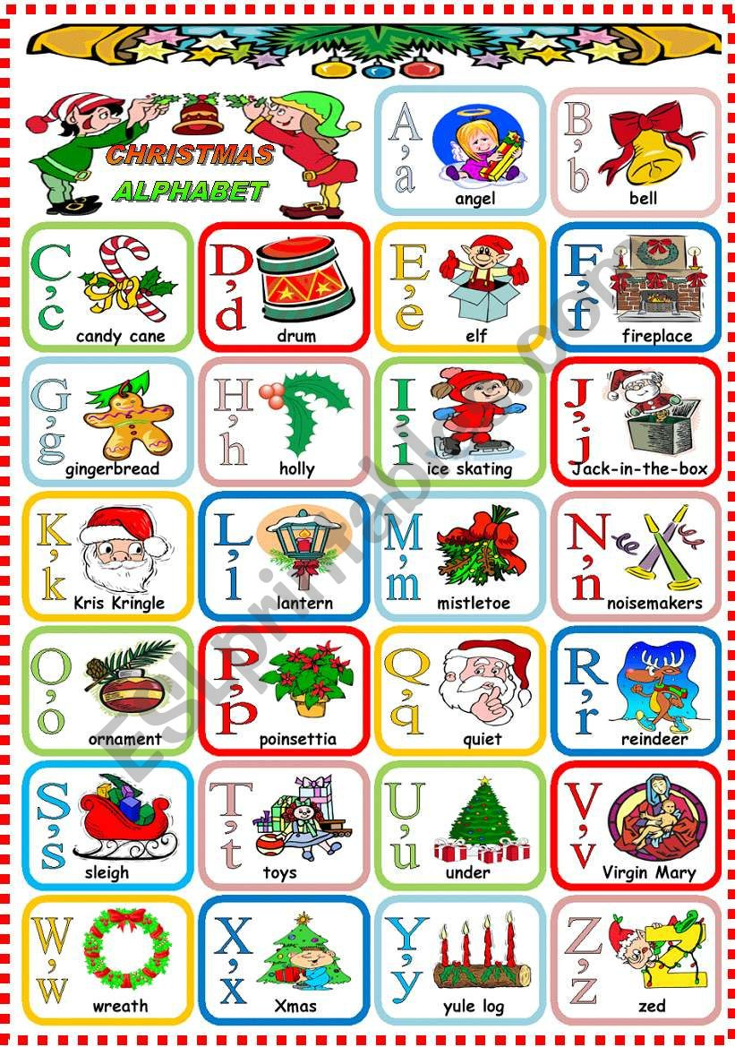 Christmas Alphabet - Esl Worksheetkatiana regarding Christmas Words Alphabetical Order Worksheet