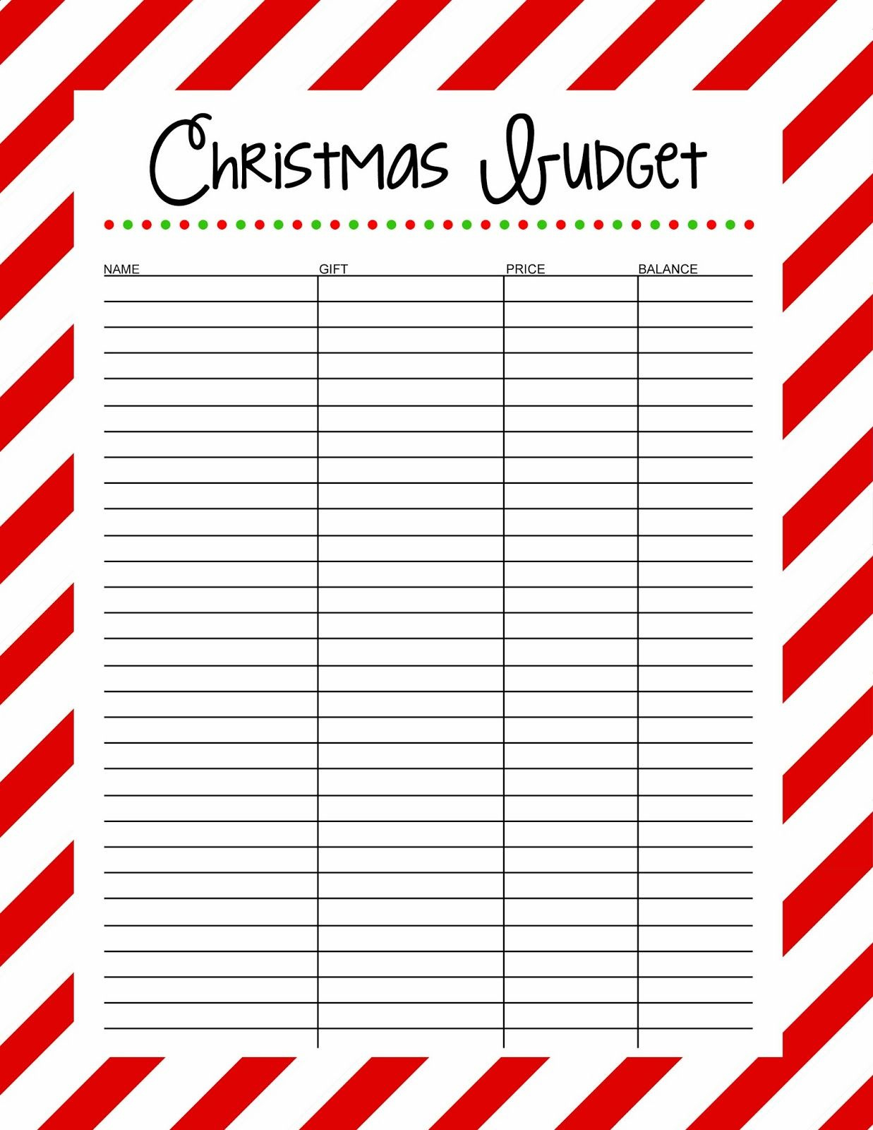 Christmas Budget Free Printable {25 Days To An Organized Christmas} inside Christmas List Budget Worksheet