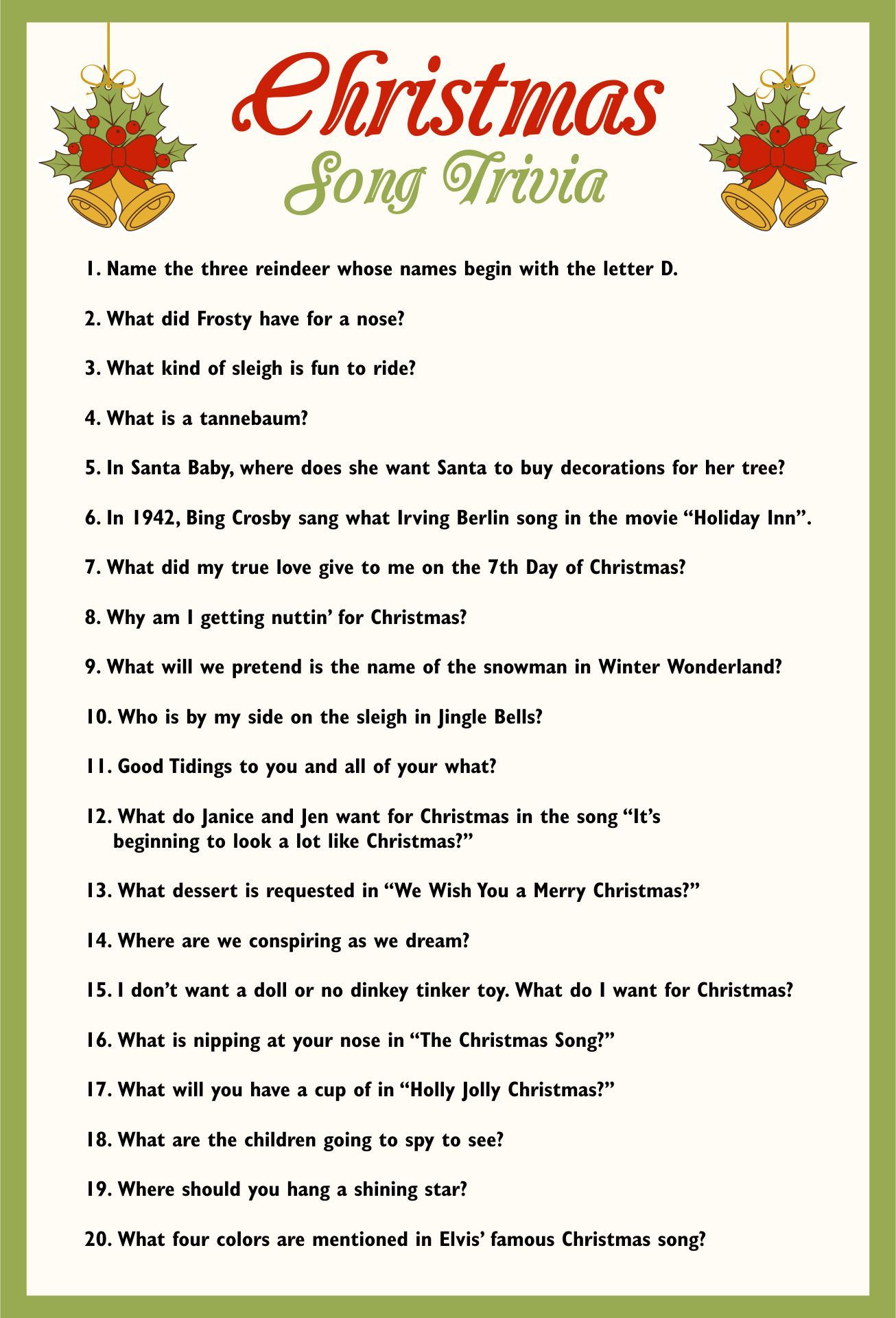 Christmas Carol Trivia - 15 Free Pdf Printables | Printablee regarding Christmas Carol Trivia Worksheet